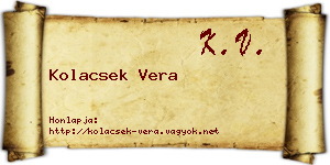 Kolacsek Vera névjegykártya